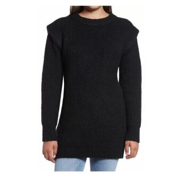 Vero Moda Women's Daisy Wide Shoulder Tunic Sweater In Black Small MSRP $69 - Picture 1 of 5